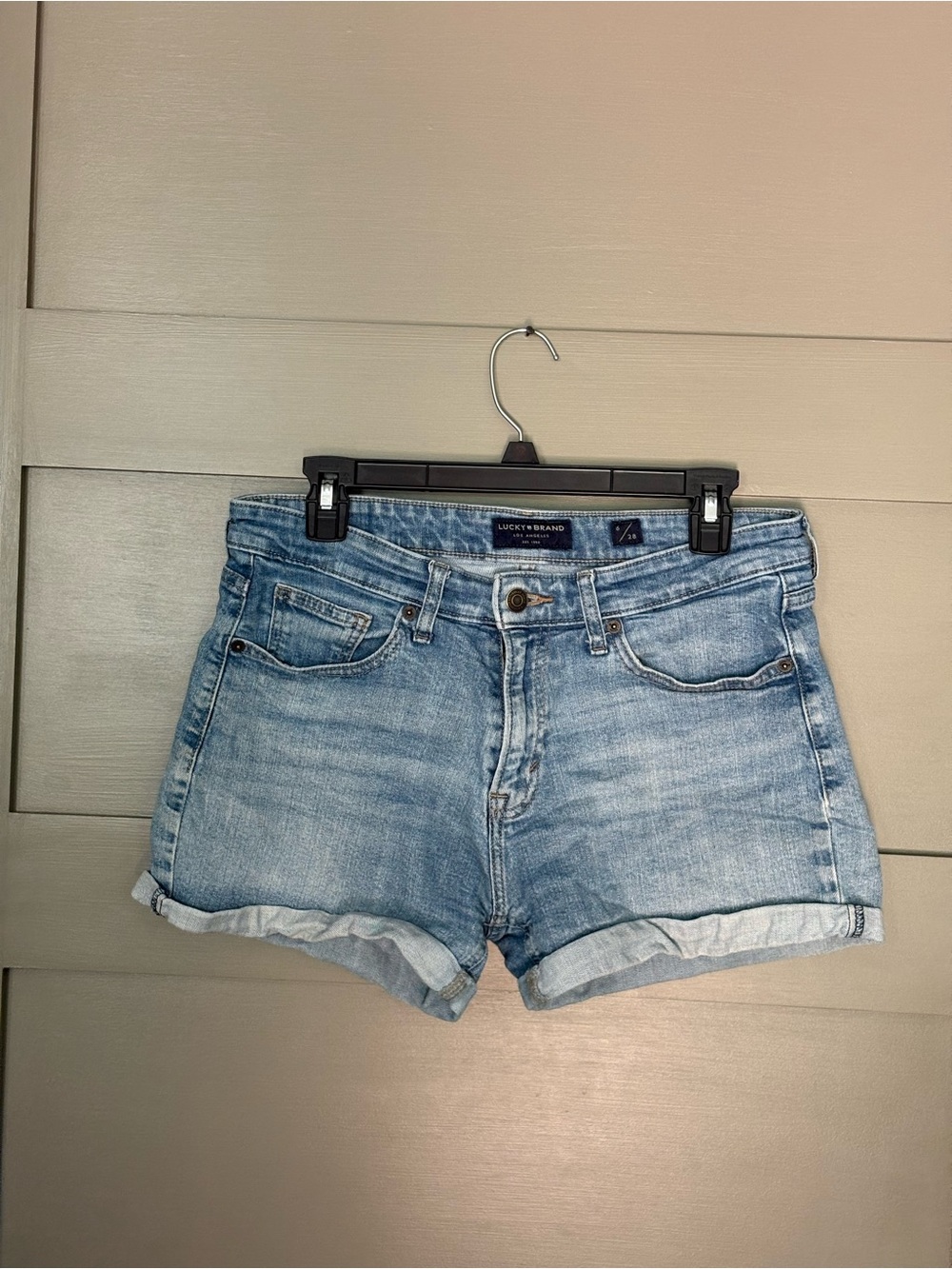 Lucky Brand Boyfriend Light Wash Denim Roll Cuff Shorts